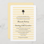 Tropischer Palmenbaum und Streifen| Hochzeit Einladung (Vorne/Hinten)