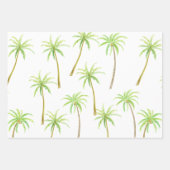 Tropischer Palmenbaum Wasserfarbenblauer Ober Geschenkpapier Set (Vorderseite 3)