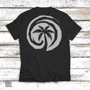 Tropischer Palmenbaum-Wellenkreis Strand Küste T-Shirt