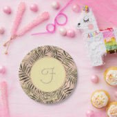 Tropischer Palmenblätterpfirsich und Gold Pappteller (Party)