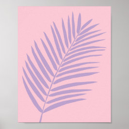 Tropischer Palmenblätterpink und Lila Poster
