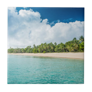 Tropischer Palmenfüßer Strand Fliese