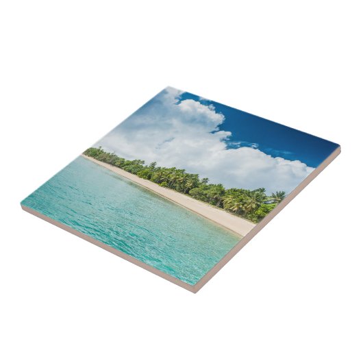 Tropischer Palmenfüßer Strand Fliese (Seite)