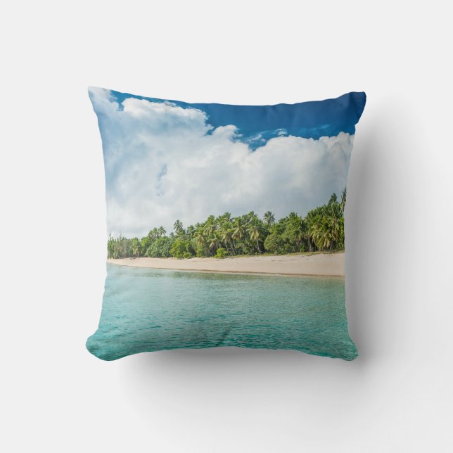 Tropischer Palmenfüßer Strand Kissen (Vorderseite)