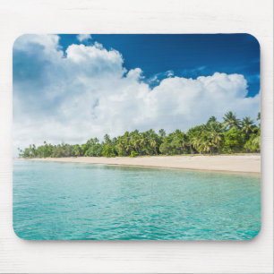 Tropischer Palmenfüßer Strand Mousepad