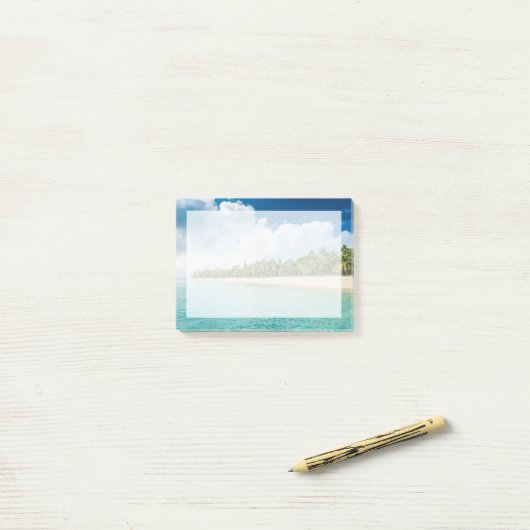 Tropischer Palmenfüßer Strand Post-it Klebezettel (Auf Schreibtisch)