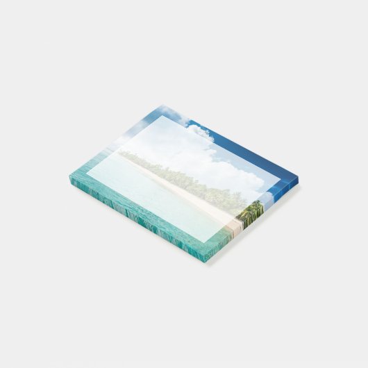 Tropischer Palmenfüßer Strand Post-it Klebezettel (angewinkelt)