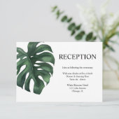 Tropischer Palmengrüner Empfang Begleitkarte (Stehend Vorderseite)