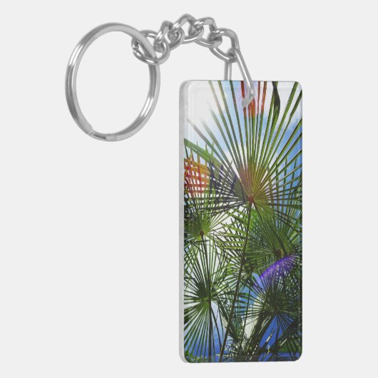 Tropischer Palmenkernring Schlüsselanhänger (Vorderseite links)