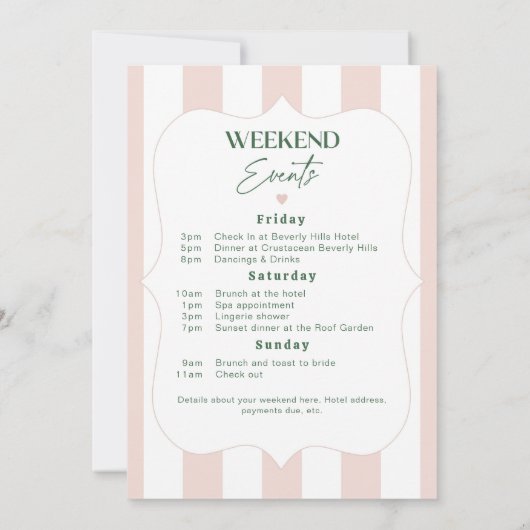 Tropischer Palmenstrand Bacheloretto Einladung (Rückseite)