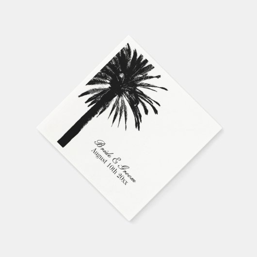 Tropischer Palmenstrand Hochzeitsnapkins Serviette (Ecke)