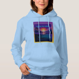 Tropischer Palmenstrand Vibes Damen Hoodie