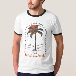 Tropischer Palmenstrand Vibes Sommer Sonne Retro T-Shirt