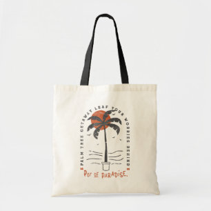 Tropischer Palmenstrand Vibes Sommer Sonne Retro Tragetasche