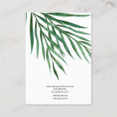 Tropischer Palmschmuck Ohrausstellung Visitenkarte (Rückseite)