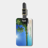 Tropischer palmtrees Paradiesstrand Gepäckanhänger (Vorderseite vertikal)