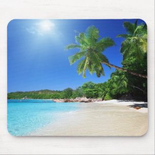 Tropischer palmtrees Paradiesstrand Mousepad