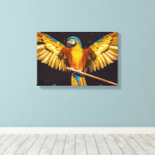 Tropischer Papagei auf einer Perle Leinwanddruck (Insitu (Holzboden))