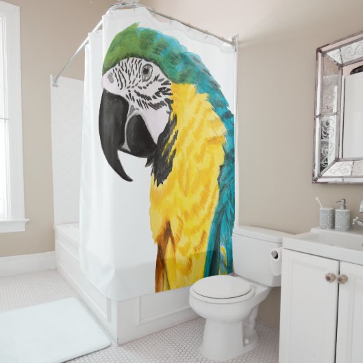 Tropischer Papagei Duschvorhang (Beispiel)