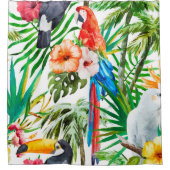 Tropischer Papagei Duschvorhang (Vorderseite)