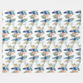 Tropischer Papagei Fleecedecke (Vorderseite (Horizontal))