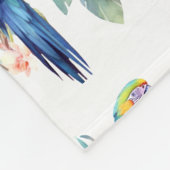 Tropischer Papagei Fleecedecke (Ecke)