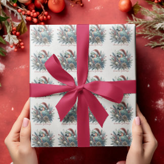 Tropischer Papagei-Frohe Festtage Weihnachten Geschenkpapier