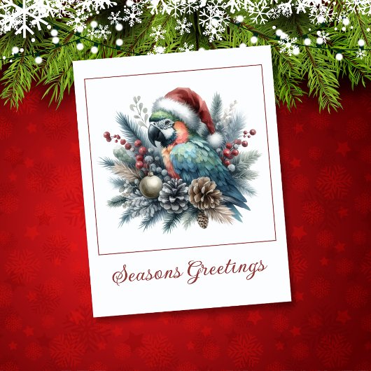 Tropischer Papagei-Frohe Festtage Weihnachten Karte