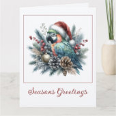 Tropischer Papagei-Frohe Festtage Weihnachten Karte (Vorderseite)