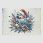 Tropischer Papagei-Frohe Festtage Weihnachten Seidenpapier (Vorderseite)