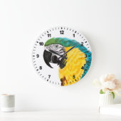 Tropischer Papagei Große Wanduhr (Zuhause)