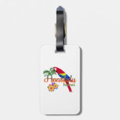 Tropischer Papagei Honolulus Hawaii Gepäckanhänger (Rückseite vertikal)