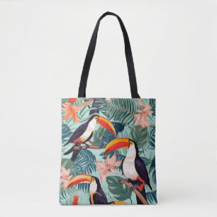 Tropischer Papagei-Leinwand Tasche