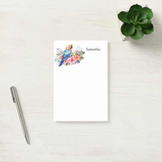 Tropischer Papagei Personalisiert Post-it Klebezettel (Büro)