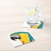 Tropischer Papagei Rechteckiger Pappuntersetzer (Vor Ort)