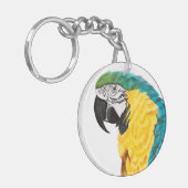 Tropischer Papagei Schlüsselanhänger (Vorderseite links)