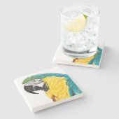 Tropischer Papagei Steinuntersetzer (Seitenansicht)