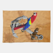 Tropischer Papagei und Anker Geschirrtuch (Horizontal)