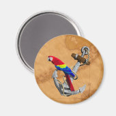 Tropischer Papagei und Anker Magnet (Vorderseite/Rückseite)