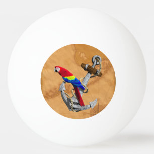 Tropischer Papagei und Anker Tischtennisball
