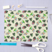 Tropischer Papagei und Blätter Aquarellmuster Seidenpapier (Handwerk)