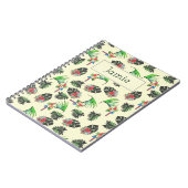 Tropischer Papagei und Blätter Muster Personalisie Notizblock (Linke Seite)