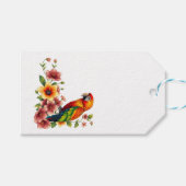 Tropischer Papagei und Blume Geschenkanhänger (Vorderseite (Horizontal))
