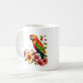 Tropischer Papagei und Blumen  Kaffeetasse (Vorderseite Links)