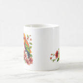 Tropischer Papagei und Blumen  Kaffeetasse (Mittel)
