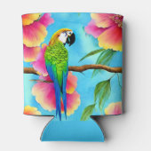 Tropischer Papagei und Muster der Blume Dosenkühler (Rückseite)