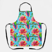 Tropischer Papagei und Muster der Blume Schürze (Vorderseite)
