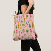 Tropischer Papagei, Vintages Muster. Tasche (Von Nahem)