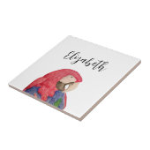 Tropischer Papagei Zeichne farbenfrohe Macaie Fliese (Seite)