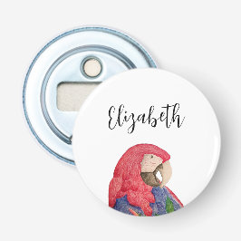 Tropischer Papagei Zeichnend Dschungelmaka Flaschenöffner